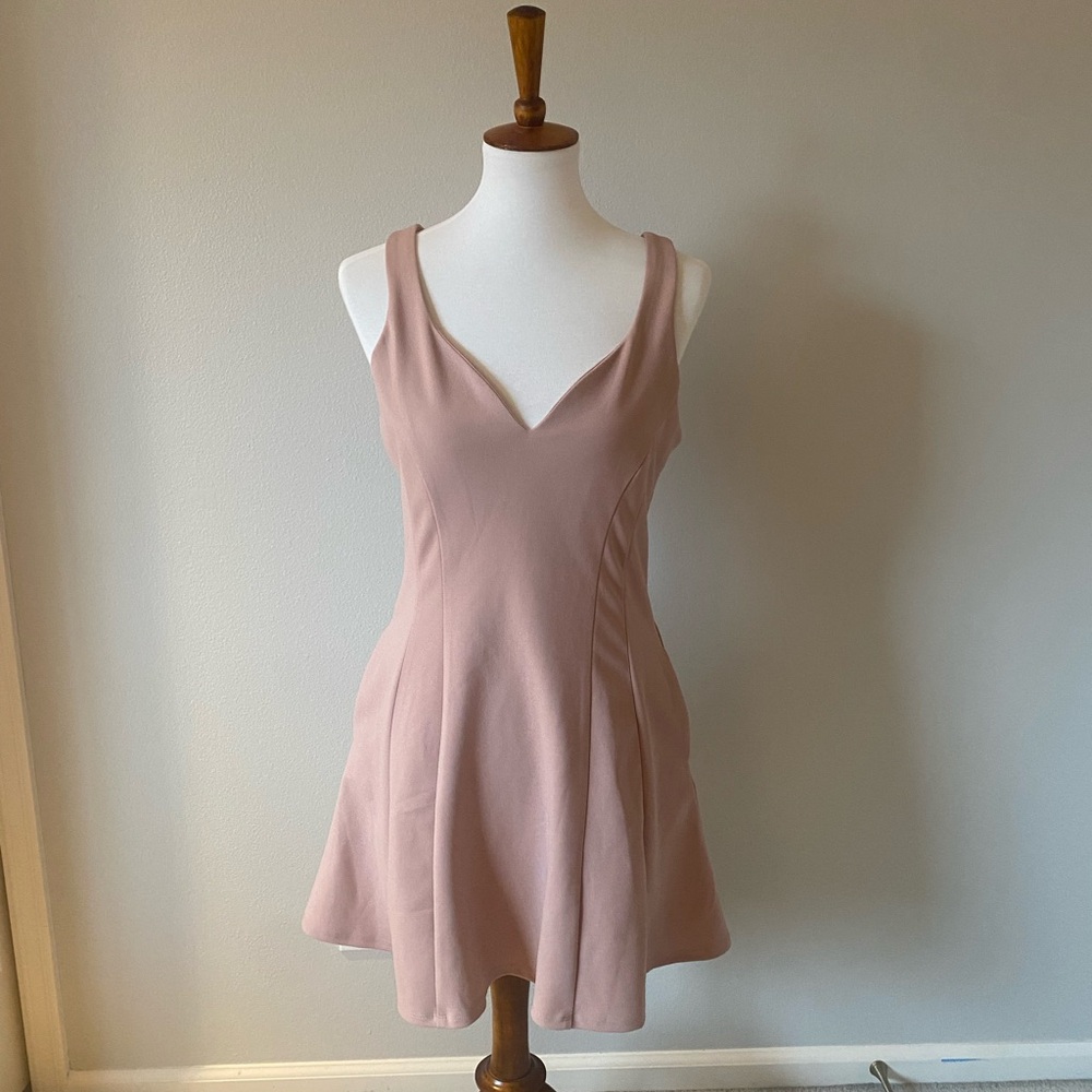 Speechless Pink Fit and Flare Mini Dress Sweetheart Neckline